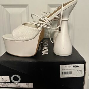 Fashion Nova White Platform Sandals
